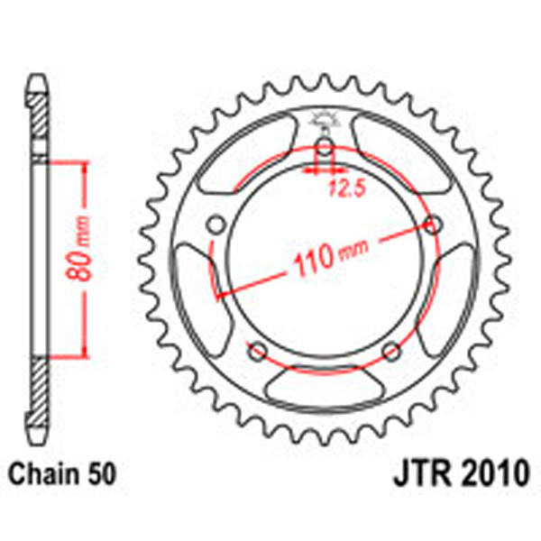 JT JT Rear Sprockets R/W 2010-40 TRI